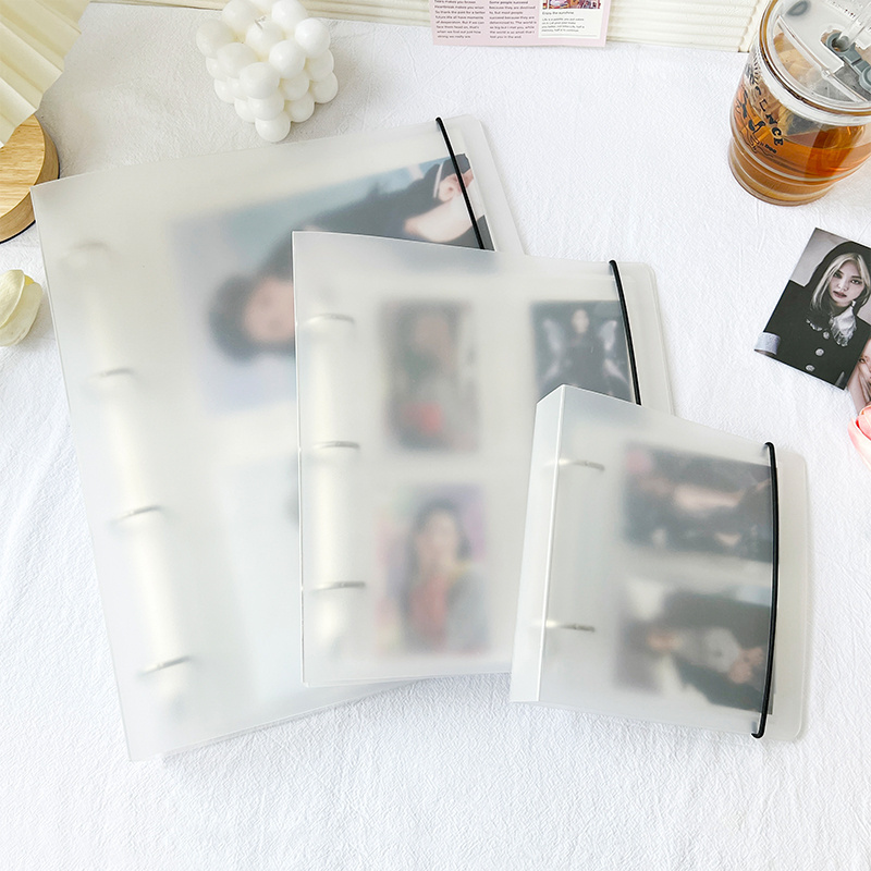 Mini photo album transparent cover a4 a5 ring binder book built-in pp page for 3 4 inch pictures storage holder acid free album