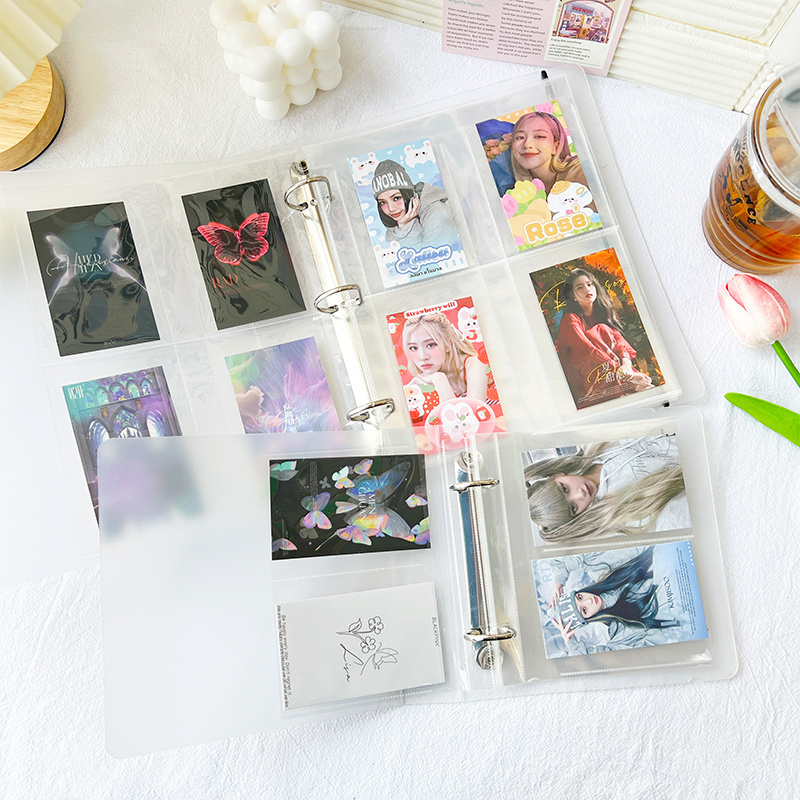 Mini photo album transparent cover a4 a5 ring binder book built-in pp page for 3 4 inch pictures storage holder acid free album