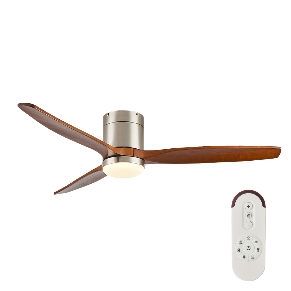 High Quality 52 inch led ceiling fan with light kit and remote control solid wood fan chandelier home fan lamp