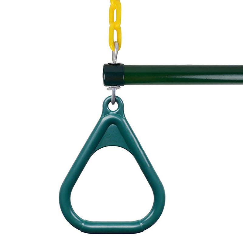 Playground Accessories for Kids Trapeze Swing Bar With Rings And Heavy Duty Chain