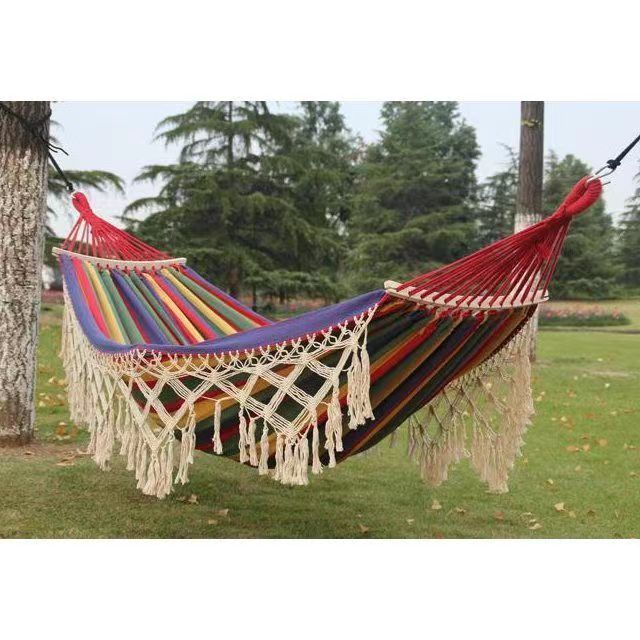 Hammock Boho Large Brazilian Macrame Fringe 2 Person Double Deluxe Hammock Swing ,Perfect for Camping Outdoor/Indoor Patio