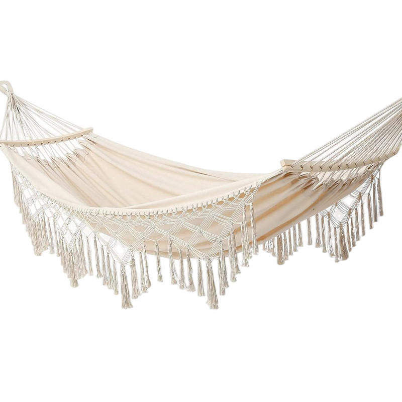 Hammock Boho Large Brazilian Macrame Fringe 2 Person Double Deluxe Hammock Swing ,Perfect for Camping Outdoor/Indoor Patio