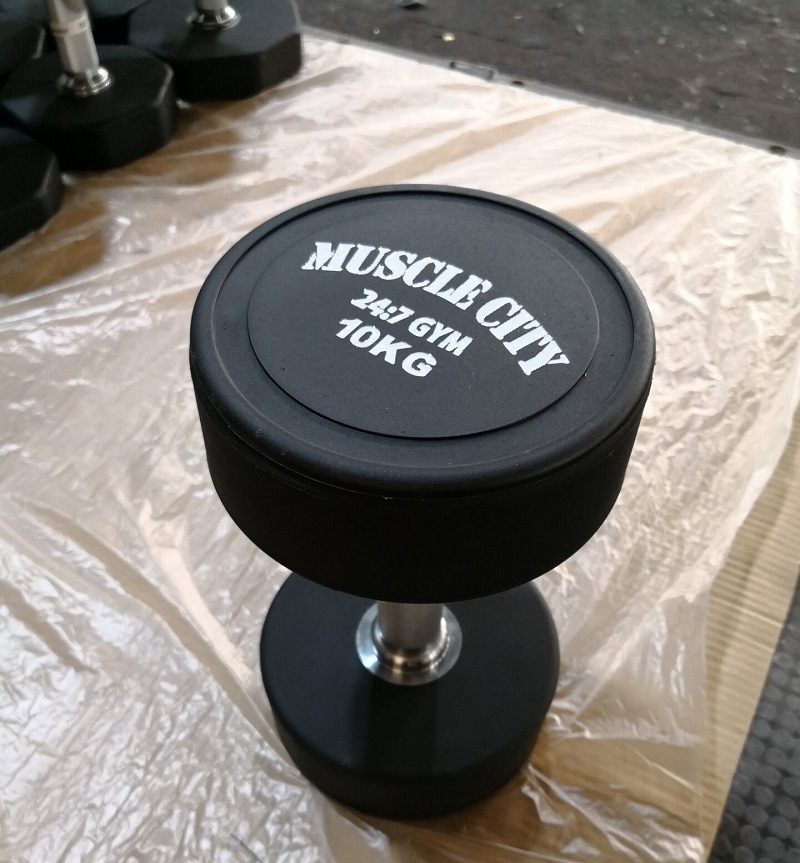 Fitness Gym Round Head Urethane Dumbbell 5-150 LBS 2.5-55 KGS