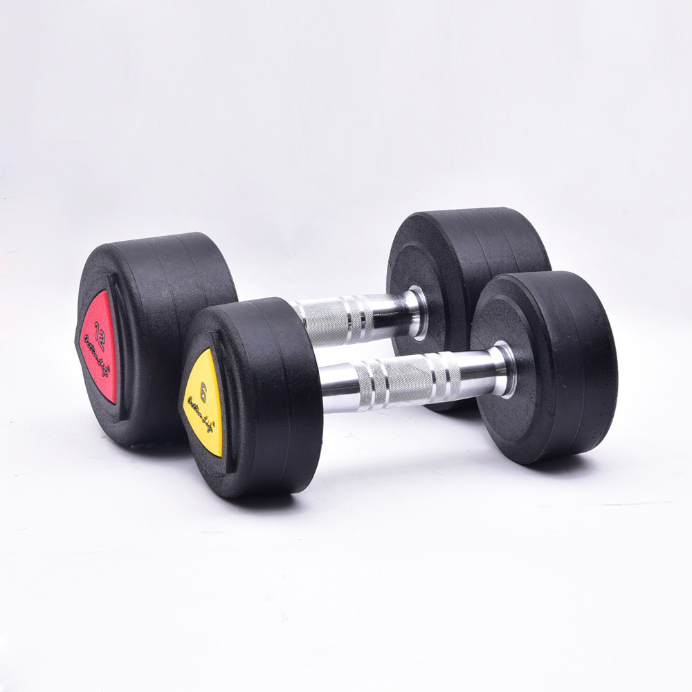 Fitness Gym Round Head Urethane Dumbbell 5-150 LBS 2.5-55 KGS