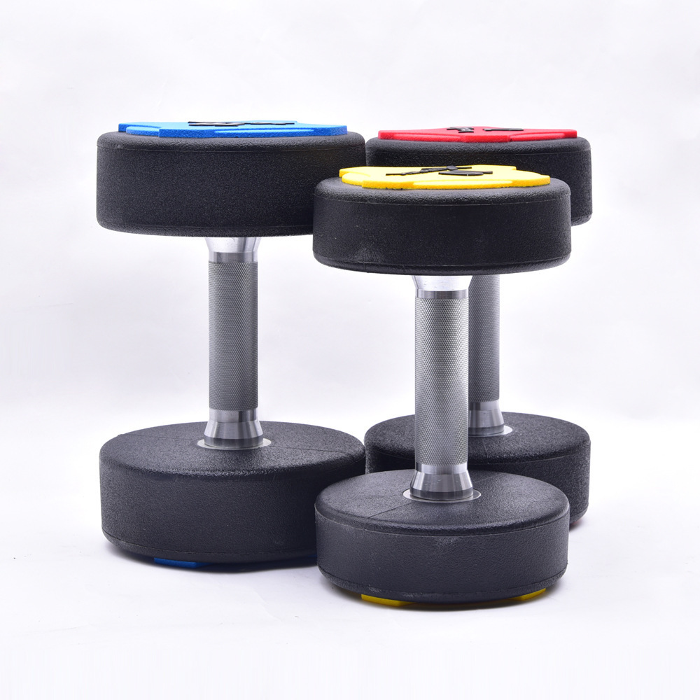 Fitness Gym Round Head Urethane Dumbbell 5-150 LBS 2.5-55 KGS