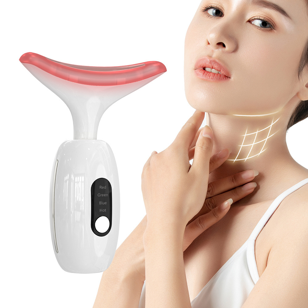 Neck Face Beauty Device Anti-wrinkle Anti-aging Reduce Puffiness Facial Device 3 Modes Neck Sonic Vibration EMS Neck Lift Device