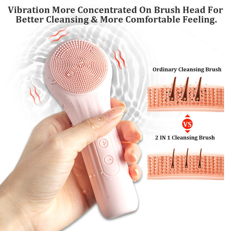 Multi-functional Electrical led lights 5 in 1 Skin Face Deep Wash Cleanser Massager Electric Facial Cleansing Brush