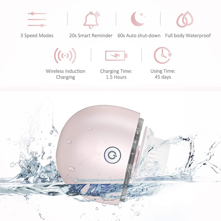 2022 Christmas gift Rechargeable Electric Facial Cleansing Brush Private Label Cleaning Face spin Cleanser Brush