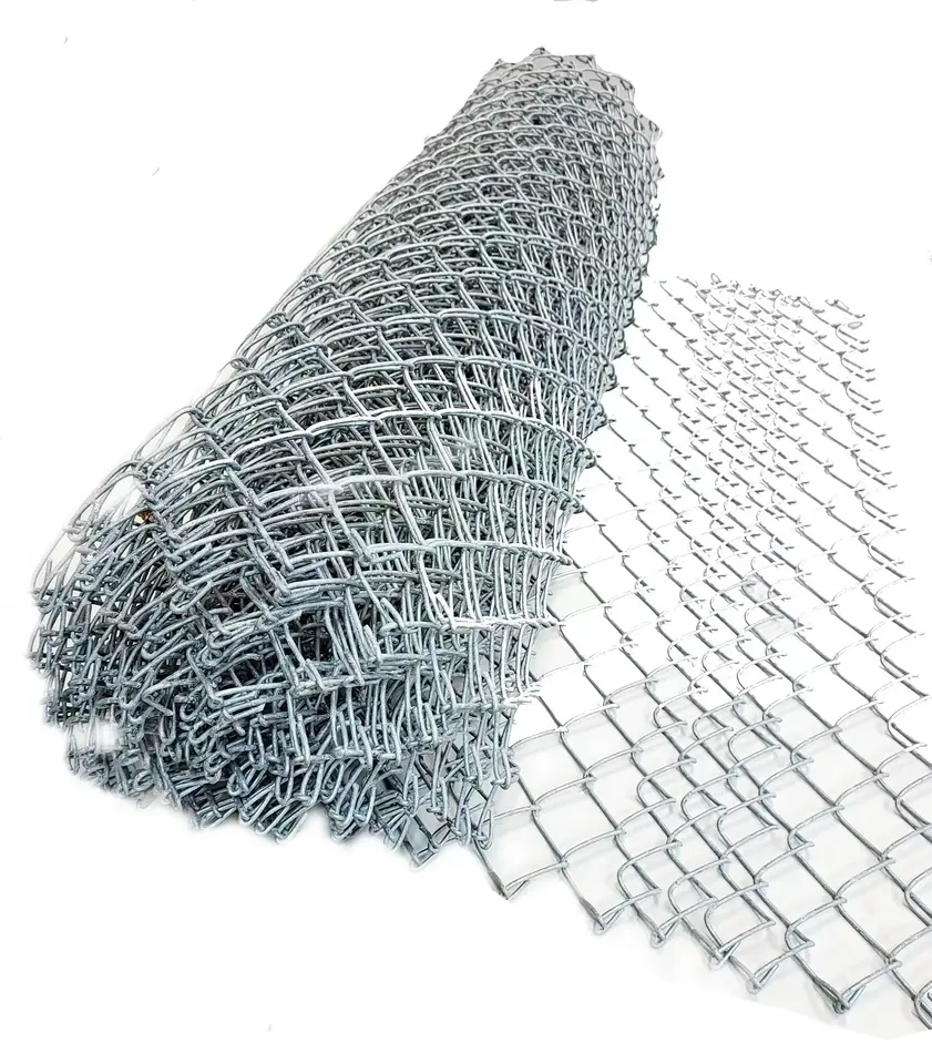 3mm wire 50x50 diamond mesh hot dip galvanized 6ft chain link iron wire mesh fence / pvc coated chain link fencing 50ft rolls