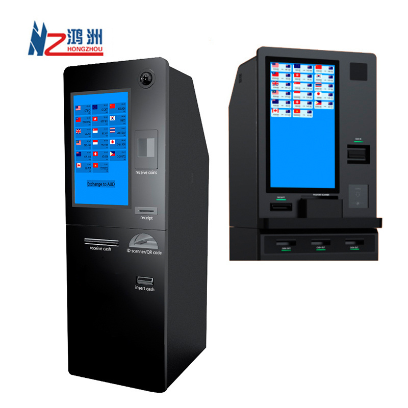 Bank ATM Kiosk Windows Currency Exchange Machine with Turnkey Service Currency Exchange Display Kiosco