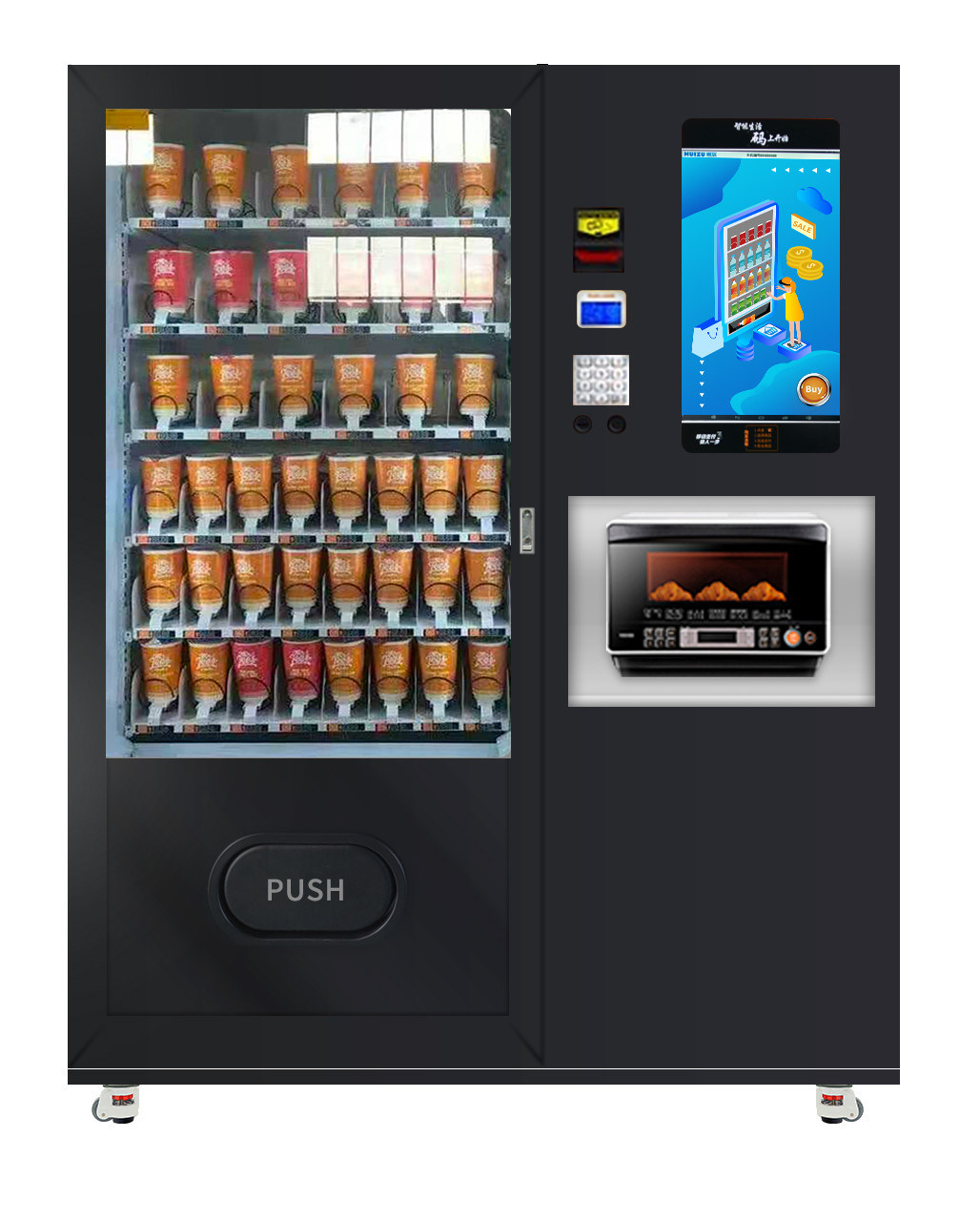 Self Touch Screen Drink Snack Vending Machine Black Vending Machine for convenient store