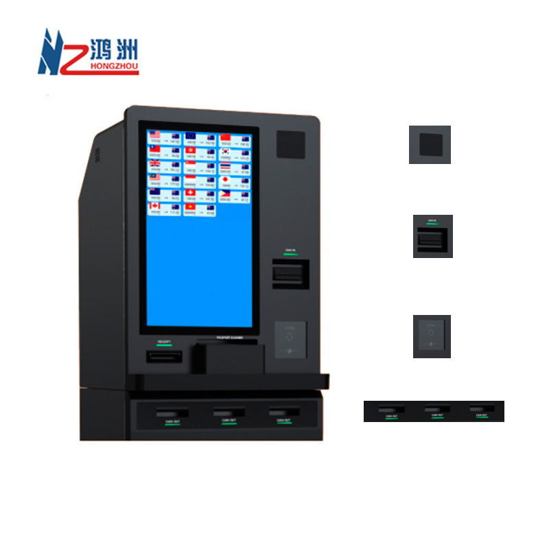 Bank ATM Kiosk Windows Currency Exchange Machine with Turnkey Service Currency Exchange Display Kiosco