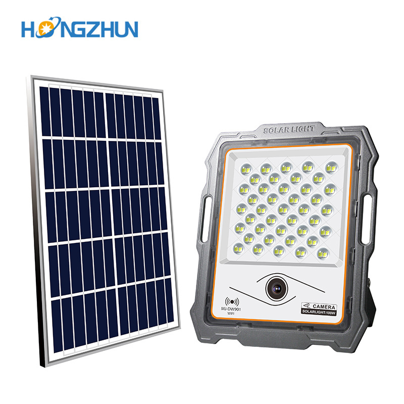 High Power IP65 Solar Outdoor Cctv Flood Light with Camera Aluminum Waterproof 100W 200W 300W 400W Garden Led Flood Solar Light