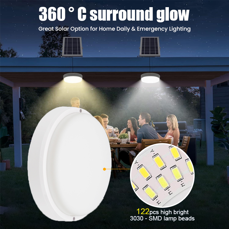 Hot sale Indoor Outdoor Corridor Garage Waterproof IP65 IP66 Solar Ceiling Lamp Modern 25W-500W LED Light for Balcony Use