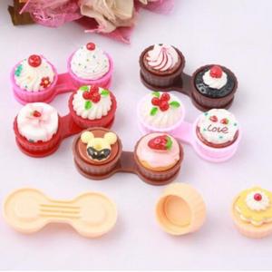 Care Kit Holder Container Portable Cartoon Cute Cream Cake Travel Glasses Contact Lenses Box Contact Lens Case for Eyes