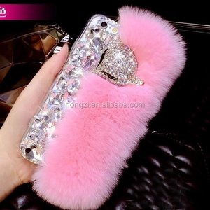 Multi Colors 100% Real Rabbit Fur Phone Case Hot Sell Luury Cover For iPhone 5c 5 5s 4 4s 6 6s 7 7 7 Plus 8 Fur Case