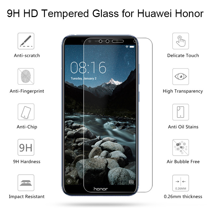 Tempered Glass for Huawei Y7 2019 Y9 Prime 2019 Y5 Y6 Prime 2018 Screen Protector on Honor 9S 8S 7S 9C 8C Protective Glass