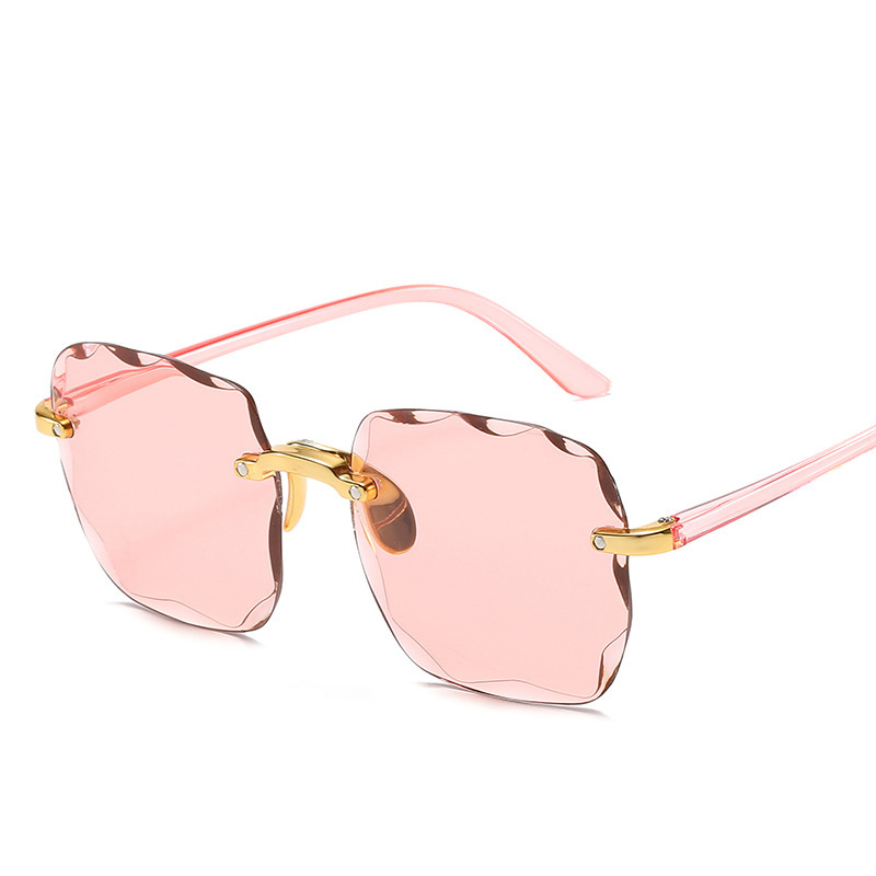 2021   Rimless Sunglasses Women Luxury Brand Designer Summer Red Glasses Fashion Sun glasses For Men UV400 Shades Oculos