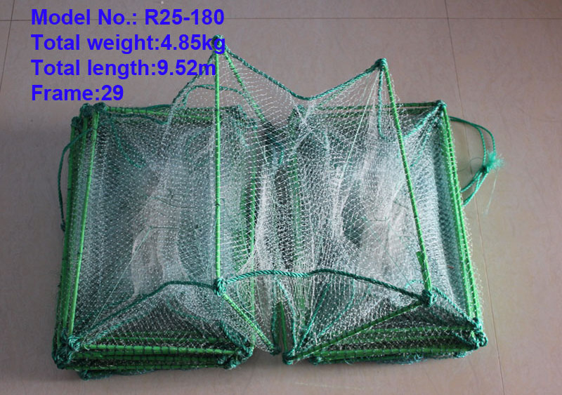 Factory folding fishing trap for crab lobster shrimp with frame size 38cmx25cmx29sections