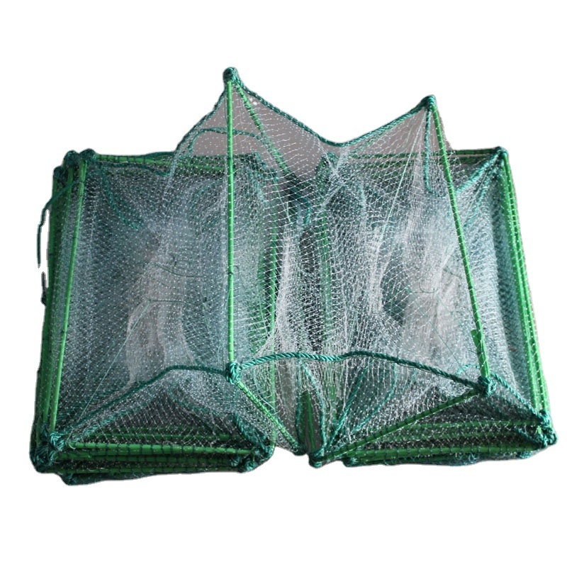 Factory folding fishing trap for crab lobster shrimp with frame size 38cmx25cmx29sections