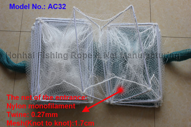 Agriculture trap with nylon monofilament net  Frame size 20cm*35cm lobster fishing trap