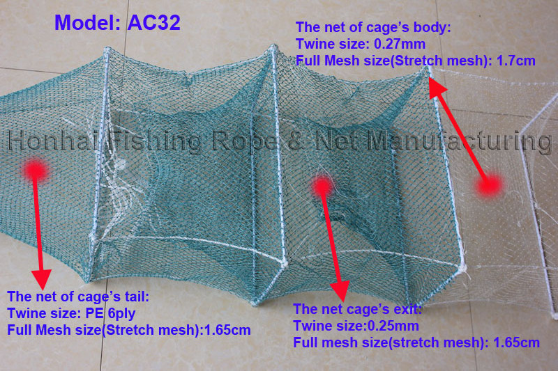 Agriculture trap with nylon monofilament net  Frame size 20cm*35cm lobster fishing trap