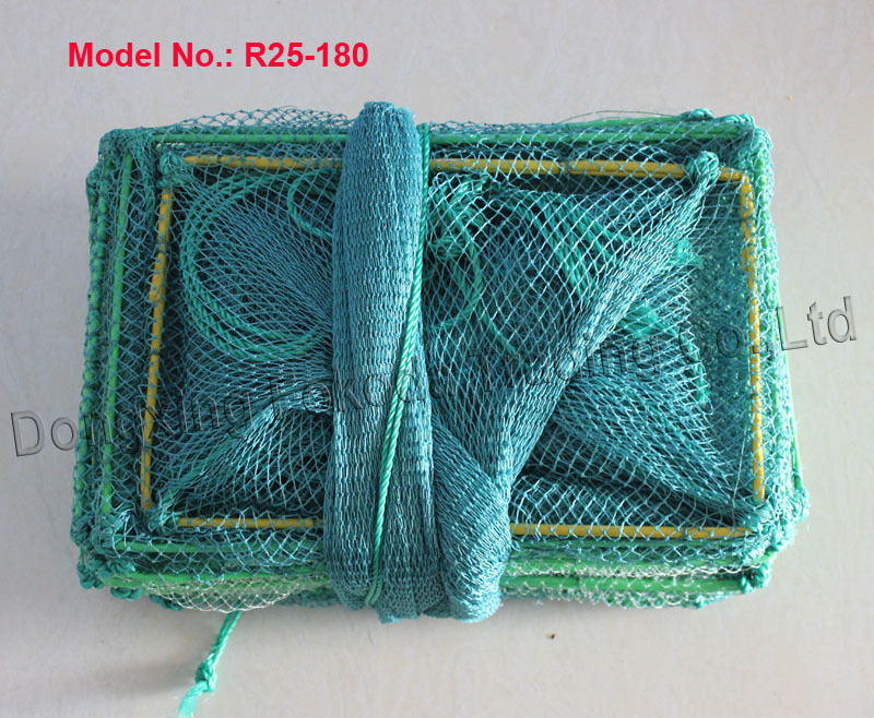 Factory folding fishing trap for crab lobster shrimp with frame size 38cmx25cmx29sections