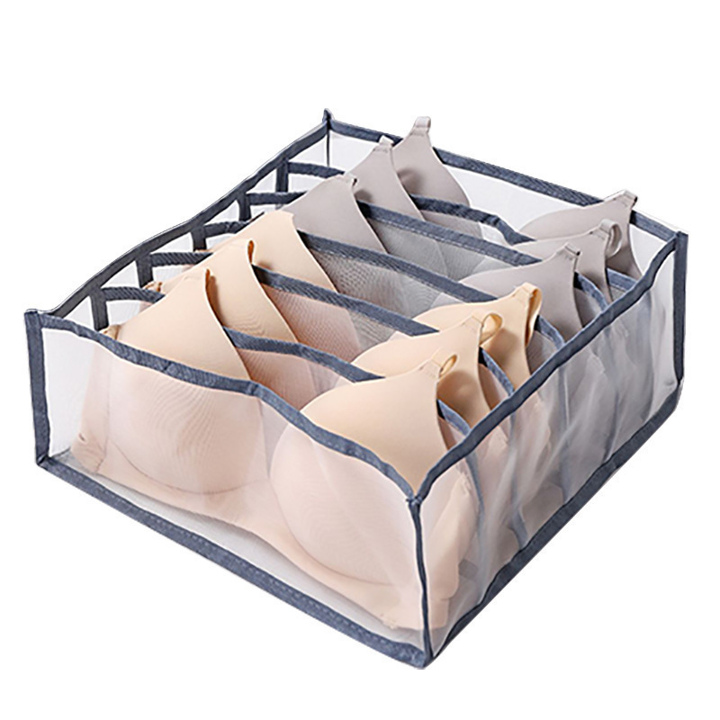 Wholesale Low Price Foldable Plastic Mesh Nylon Visible Clothes Drawer Storage for Underwear Bra Socks Pants in Closet Cabinet