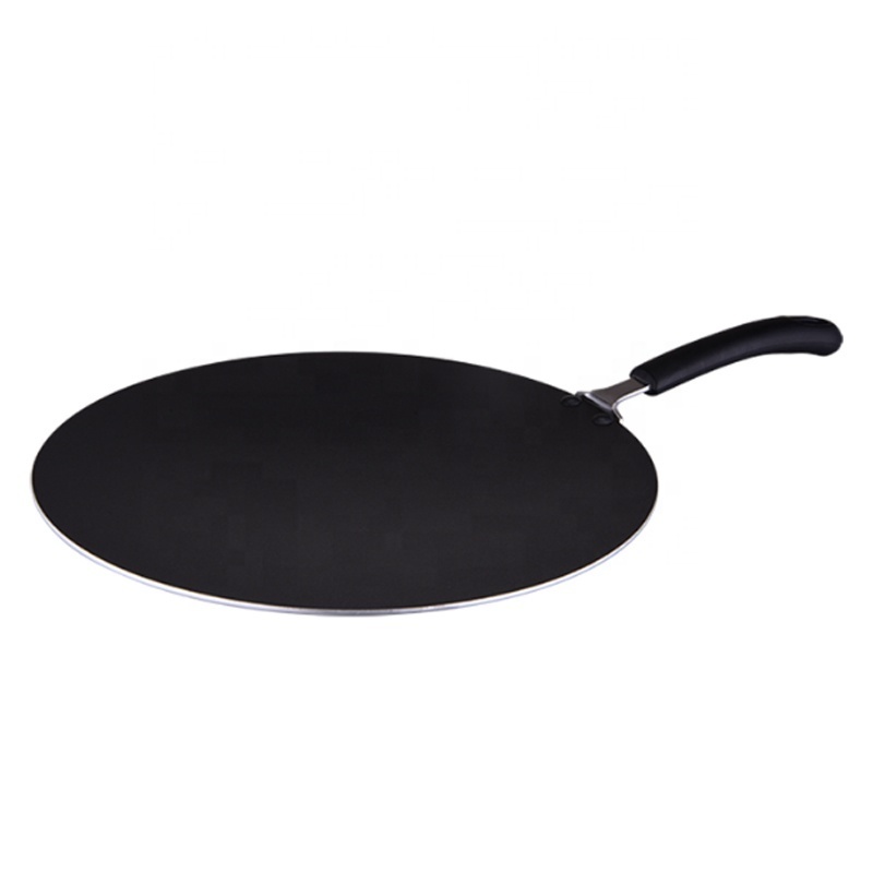 Custom Large Aluminium Pancake Crepe Maker Non Stick Tawa Pie Crepe Pan Round non stick pealla sheet flat frying pan