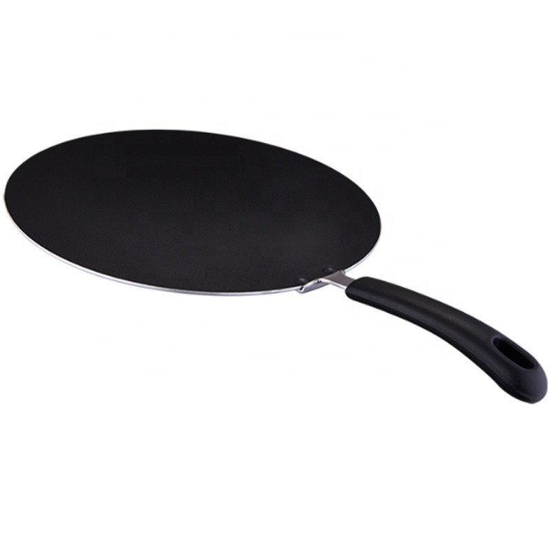 Custom Large Aluminium Pancake Crepe Maker Non Stick Tawa Pie Crepe Pan Round non stick pealla sheet flat frying pan