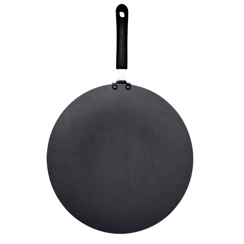 Custom Large Aluminium Pancake Crepe Maker Non Stick Tawa Pie Crepe Pan Round non stick pealla sheet flat frying pan