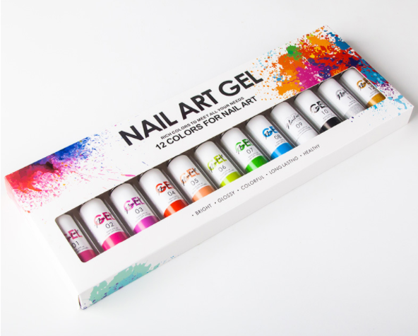 12 Colors New  Nail Art Gel Kit 3D Spray Painting Uv Gel Polish Liner Set For Salon Nail Beauty