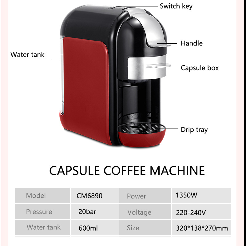 220V 20bar pump domestic capsule coffee machine powder espresso coffee pod espresso machine espresso coffee machine