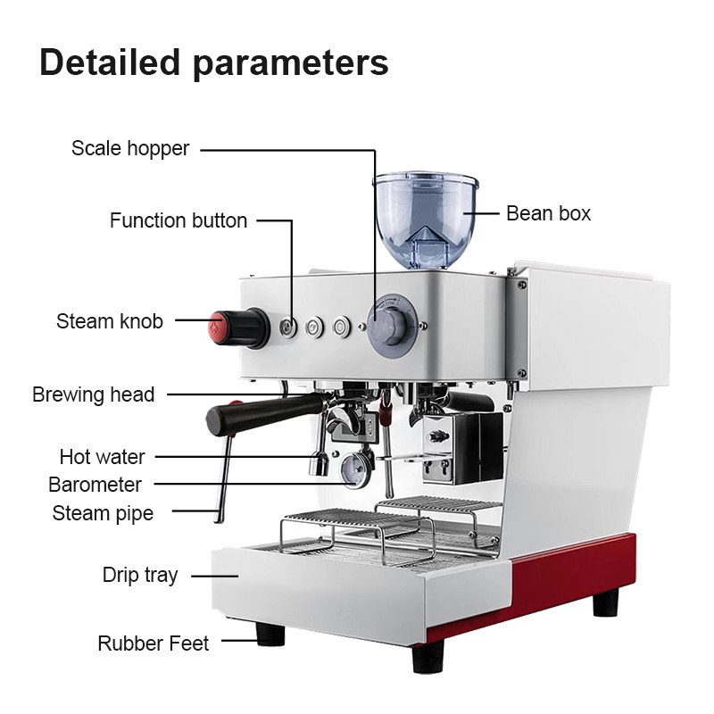 Commercial espresso coffee machine Cappuccino Coffee maker single group coffee machine with imported water pump