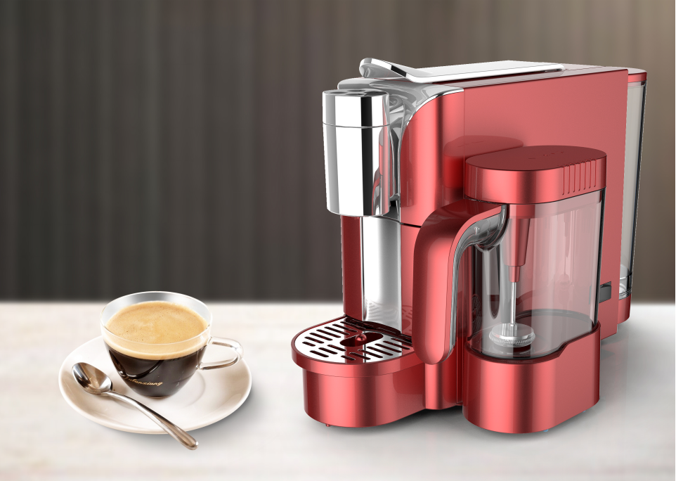 Custom logo electric capsule espresso coffee machine automatic frothing milk function IMD control multi capsule coffee machine