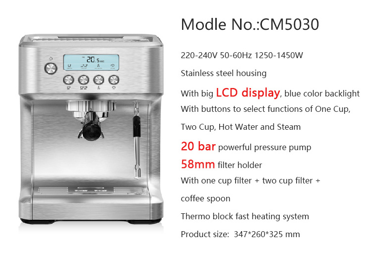 20 bar smart italian coffee makers with milk frother professional manual espresso coffee maker machine