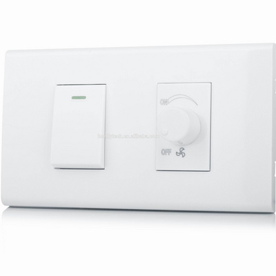 Schuko modular 120 model fan controller white PC light controllers AC 110V 250V fan dimmer and switch