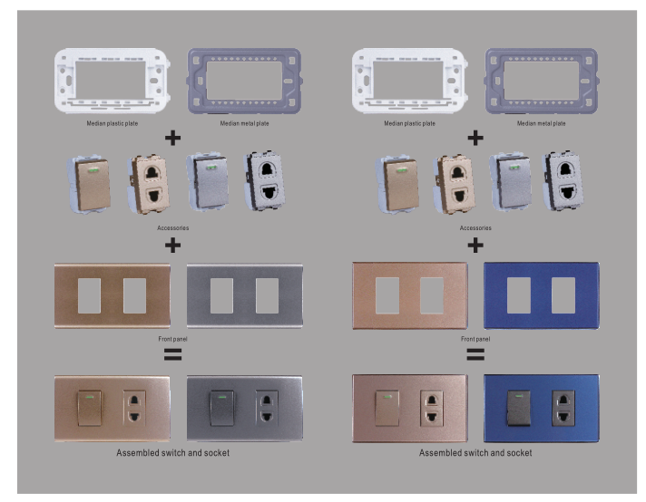 Best selling screwless wall plates self powered toggle 118*70 mm wall  mount switch colored 3 gang switch