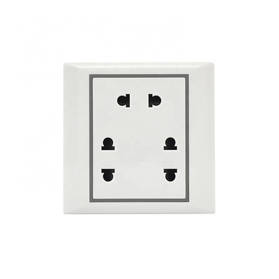 Cambodia type 86X86mm electrical supplies electrical wall sockets 3 gang 2 pin socket  Cambodia power socket