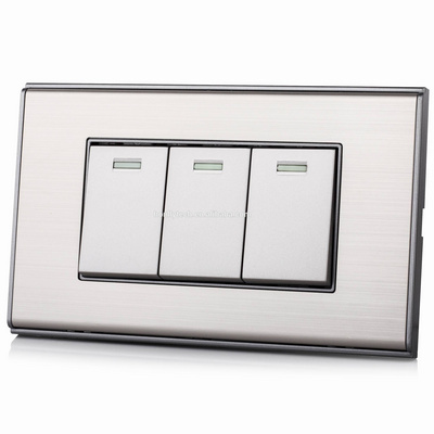 schuko modular 120mm model switch controller interruptor stainless steel panel electrical switches for home Wall Switches