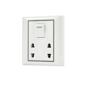 New design PC fireproof material 86x86mm size wall switch socket Cambodia switches and socket