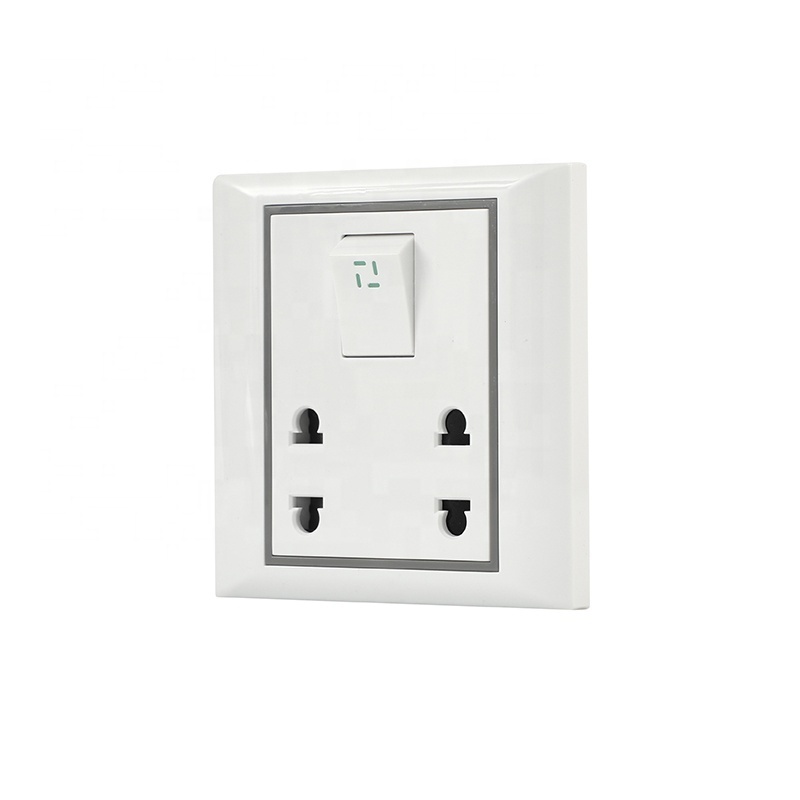 New design PC fireproof material 86x86mm size wall switch socket Cambodia switches and socket