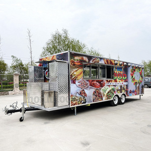 Food vending van catering trailer retro remorque food truck  7m stainless steel food truck for sale