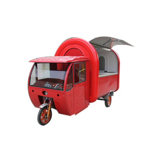 Electric Tricycle Food Truck Gasoline Bicycle  Food Trailer Electrical Bike Cafe Electric Beach Cart