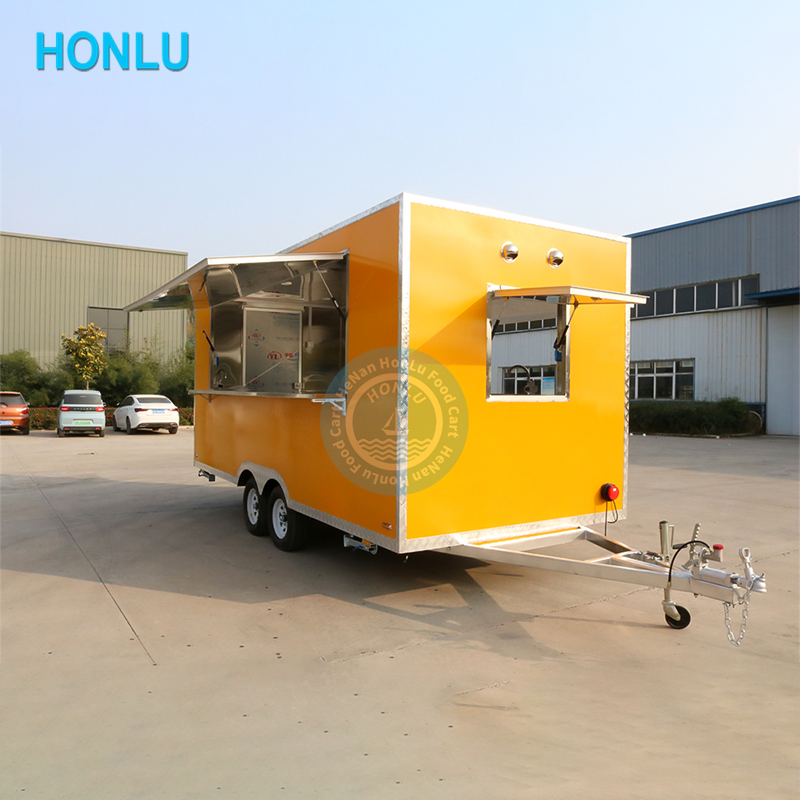 Beverage Slush Bbq 5 Meters Food Trailers Fully Equipped Mobile Food Vending Truck for Sale