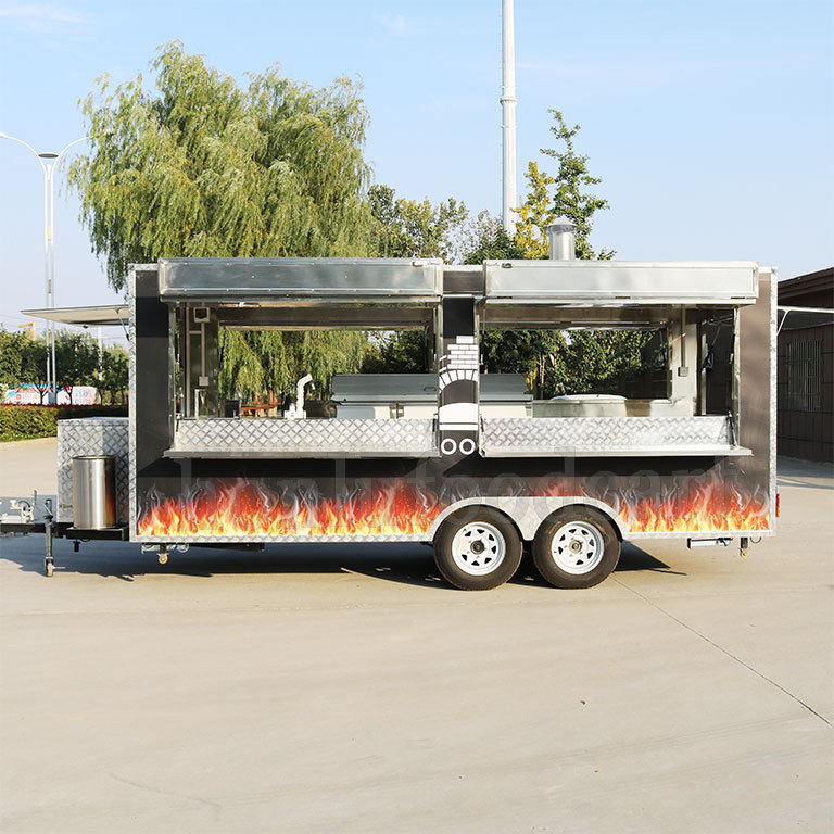 Top Selling Cheap Snack Food Truck Barbecue Mobile Kitchen Food Trailer Ice Cream Bbq Fast Concession Trailer From China