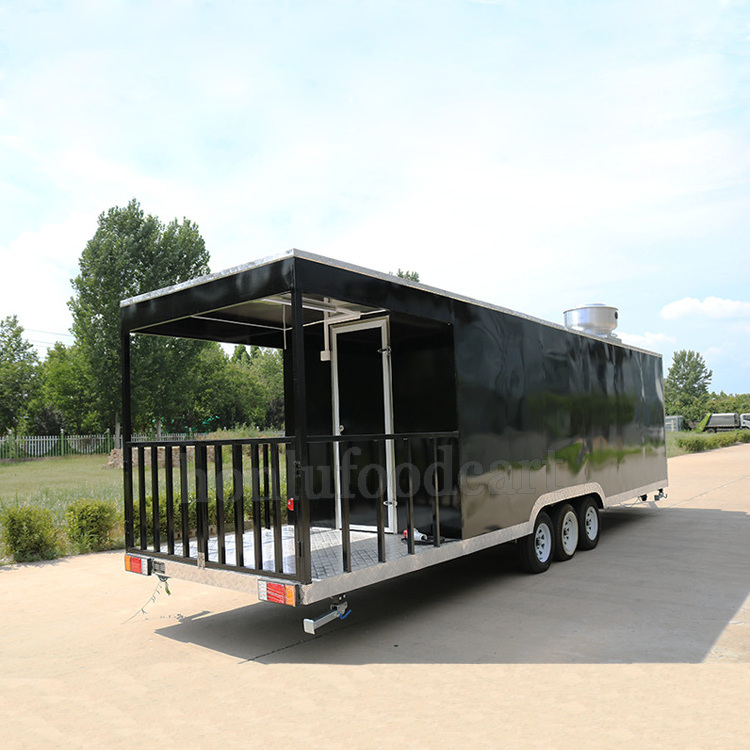 Consession trailer with porch stainless steel mobile dining car food trailer with full kitchen equipments