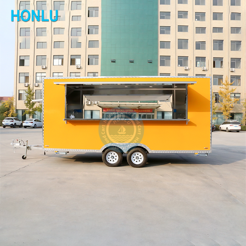 Beverage Slush Bbq 5 Meters Food Trailers Fully Equipped Mobile Food Vending Truck for Sale