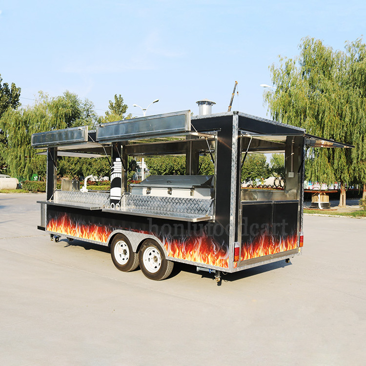 Top Selling Cheap Snack Food Truck Barbecue Mobile Kitchen Food Trailer Ice Cream Bbq Fast Concession Trailer From China