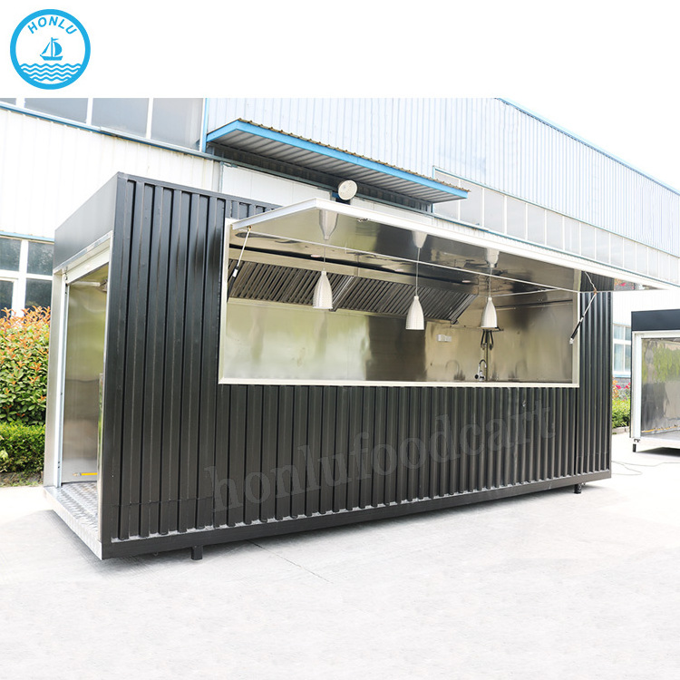 USA Standard Container Food Trailer Container Restaurant With Kitchen Food Van Trailer For Sale